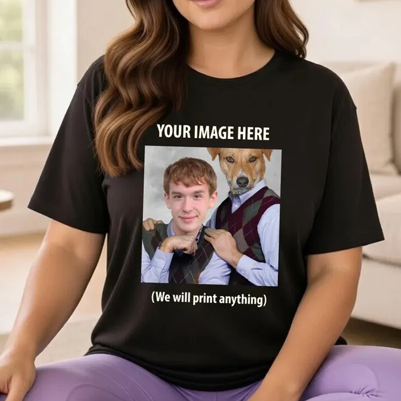Unisex Custom Photo T-shirt, Any Picture Image Text PERSONALISED T Shirt, Own Photo Shirt, Photo Gift Personalized Birthday Hen