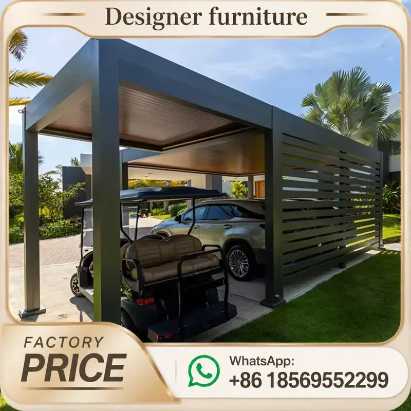 Motorized Aluminum Pergola Heavy Duty Powder Coated Weather Resistant For Outdoor Car Garage Balcony Eco Friendly