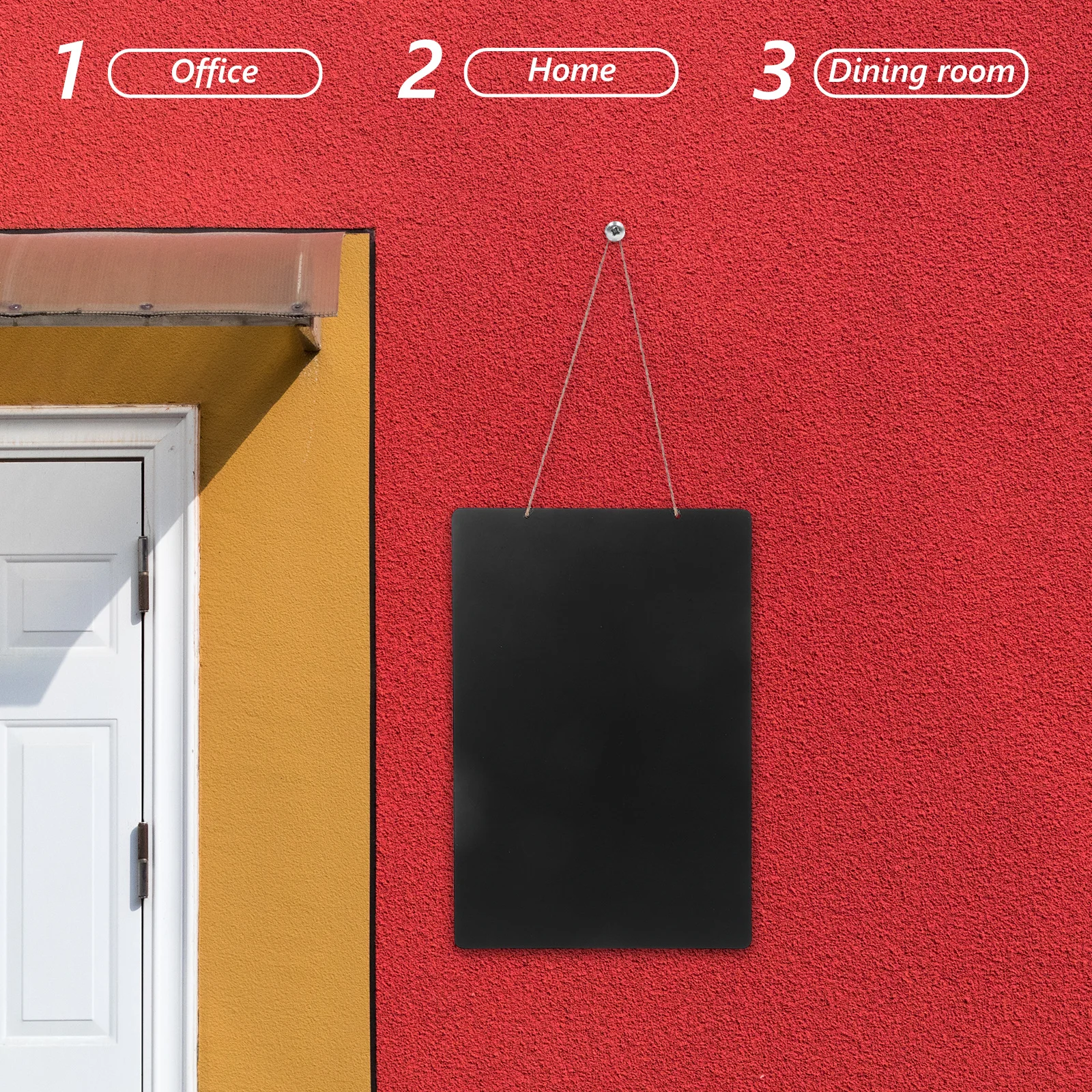 سبورة معلقة على الوجهين بإطار خشبي ريفي، لافتة سبورة إبداعية للوحة رسائل مثبتة على الحائط للمكتب المنزلي #4