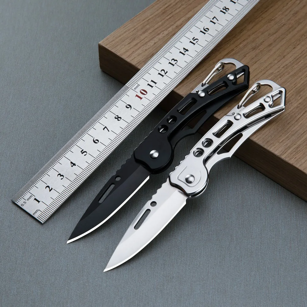 Multifunctional Stainless Steel Folding Knife Keychain Outdoor Camping Mini Exquisite Knife Portable Fruit Knife Paring Knife