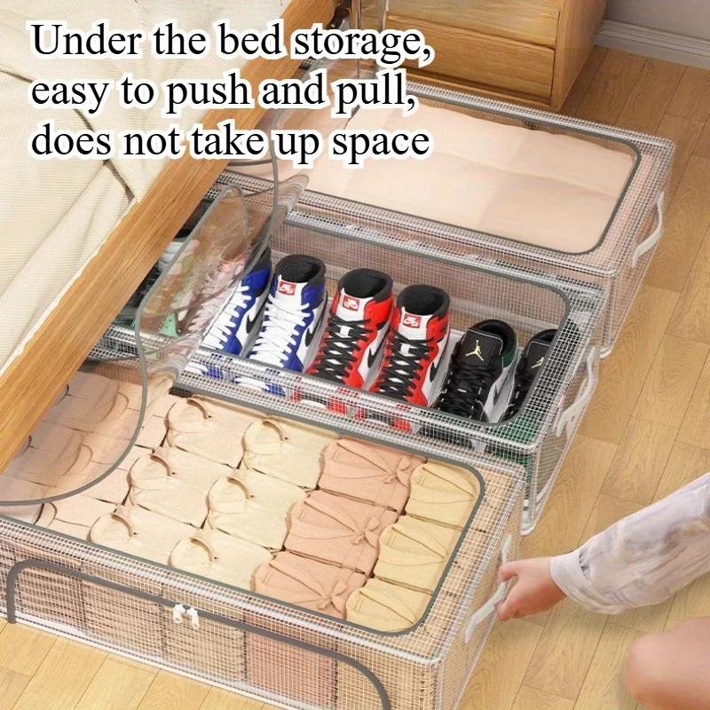 One Clear Shoe Storage Box - Collapsible And Space-Efficient Organizers with See-Through Lids , Suitable for Shoe Rack Stacking
