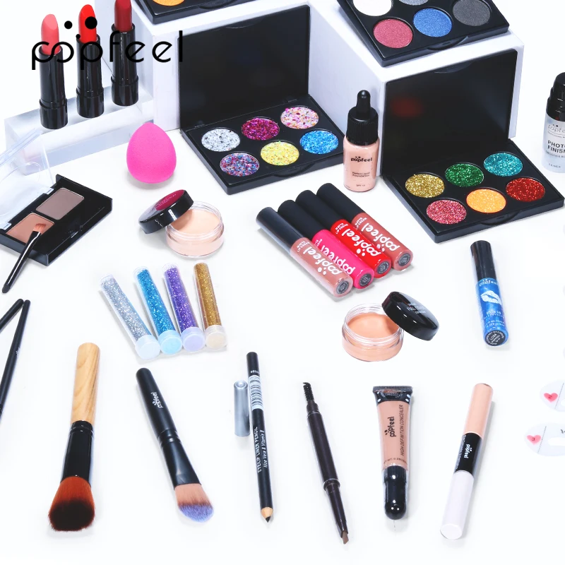 Professionele Cosmetische Kit 8-Make-Up Praktijk Make-Up Set Oogschaduw Lipgloss Concealer Borstels Met Tas Maquiagem Tslm2