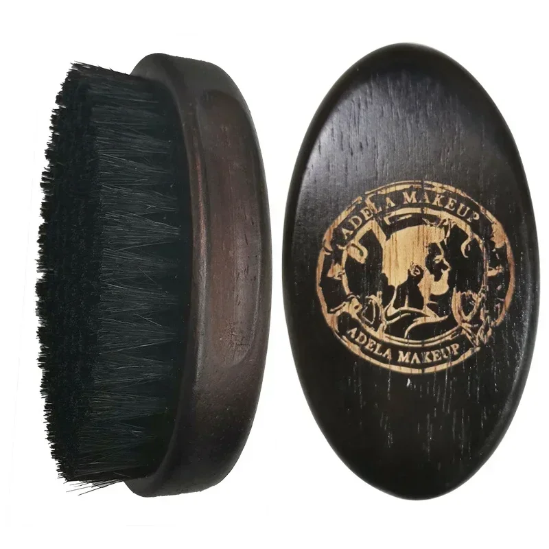 Brosse à cheveux ondulée personnalisée pour hommes, poils de sanglier 360 naturels purs, forme nar, vagues incurvées, brosse à moustache pour hommes, salon de coiffure, 100%