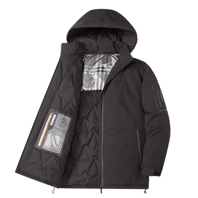 Chaqueta de grafeno con capucha para hombre, abrigo grueso de talla grande, ropa de algodón cálido para exteriores, Parks, invierno, 6XL