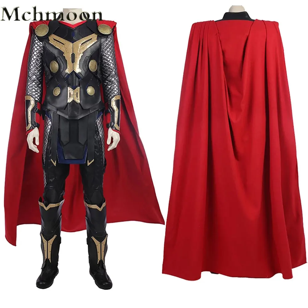 Adult Men 2 God Of Thunder Thor Odinson Cosplay Costume Vest Halloween Outfit Full Props Suit With Boots