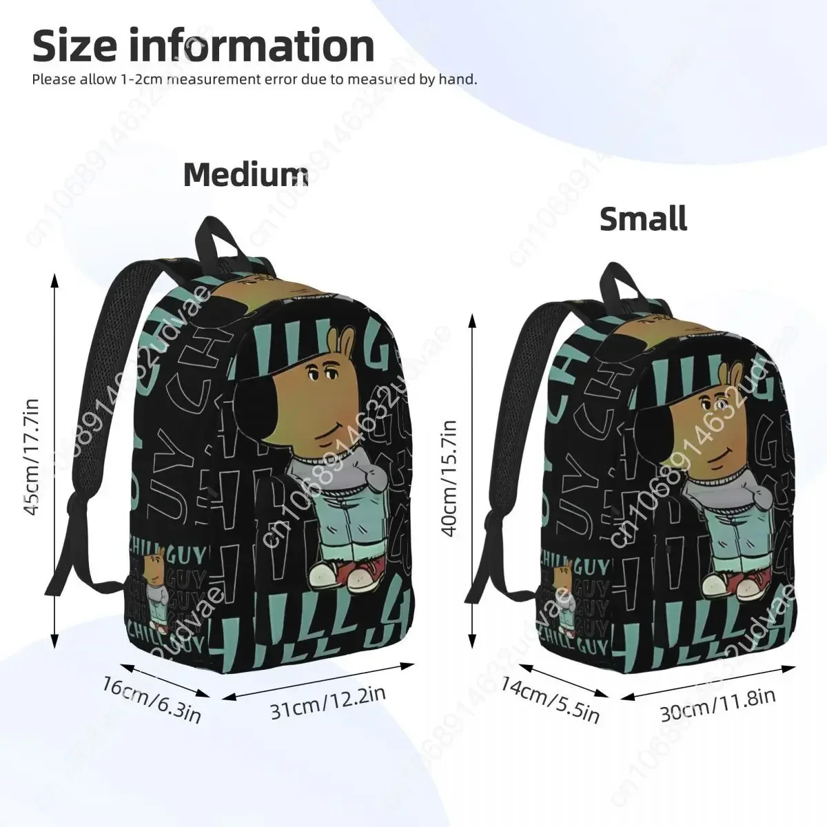 I'm Just A Chill Guy Meme Backpack Pria Wanita Keren Tas Ransel Sekolah Menengah Hiking Travel Daypack dengan Tulisan Lucu Tas Laptop Kanvas dengan Saku