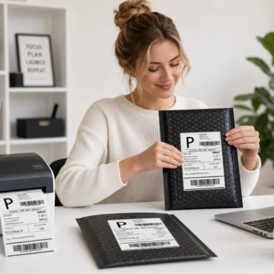 Thermal Labels 4x6 200 Labels Fanfold Direct Shipping Label with Perforated and Strong Adhesive Mailing Stickers Paper Thermal