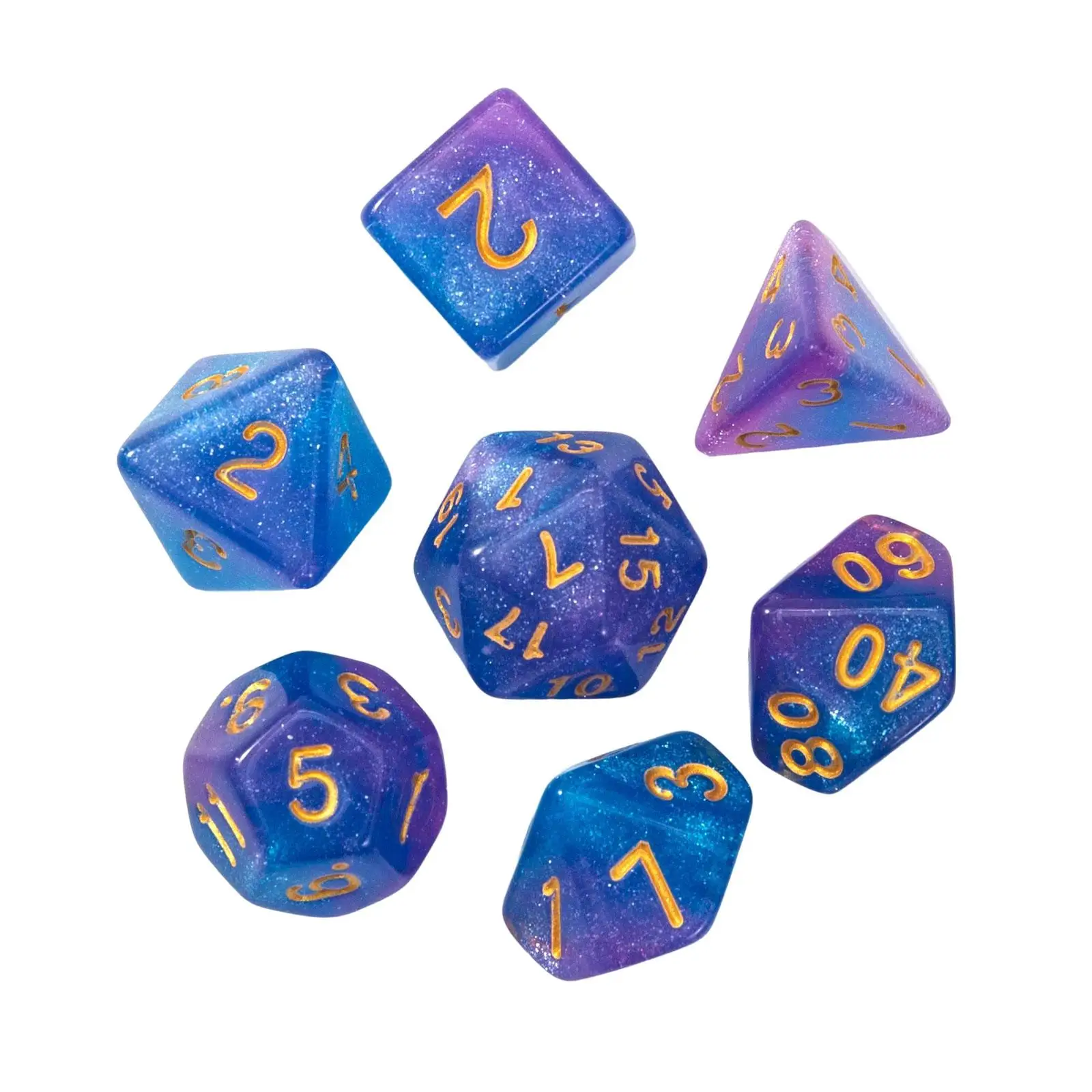 

Multi Sided Polyhedral Dices Set Acrylic Colorful Game Accessories for Tabletop Role Playing Use
