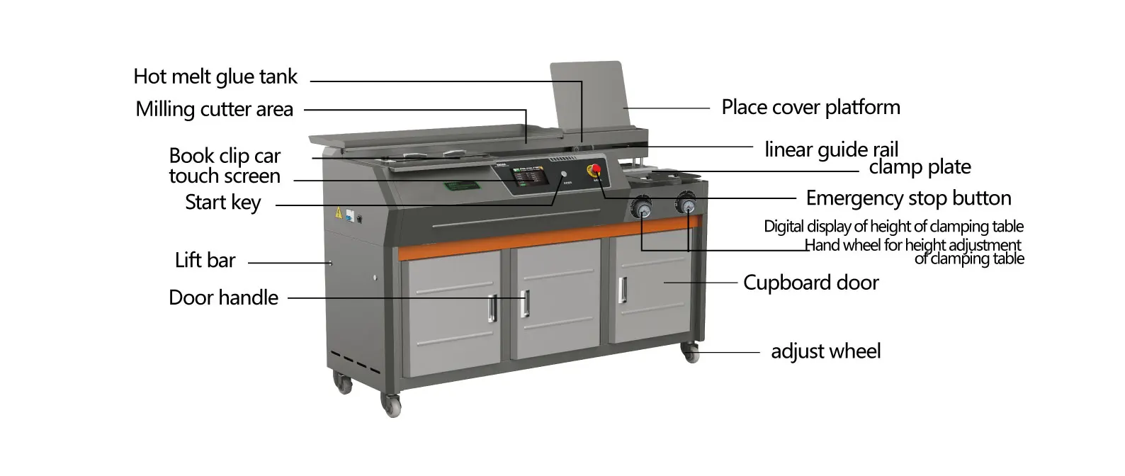 440mm Book Binding Machine A3 Glue Binding Machine with 7 