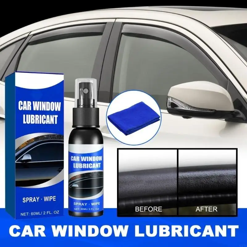 Car Door Glass Lifting Agent Window Track Cleaner 60ml Car Window Lubricants Rubber Strips Belt Seal Softening Agent