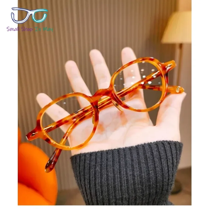Ultralight Plate Round Myopia Glasses Frame Retro Men and Women Can Be Matched with A Number of Anti-blue Light Pigment Tide image 2