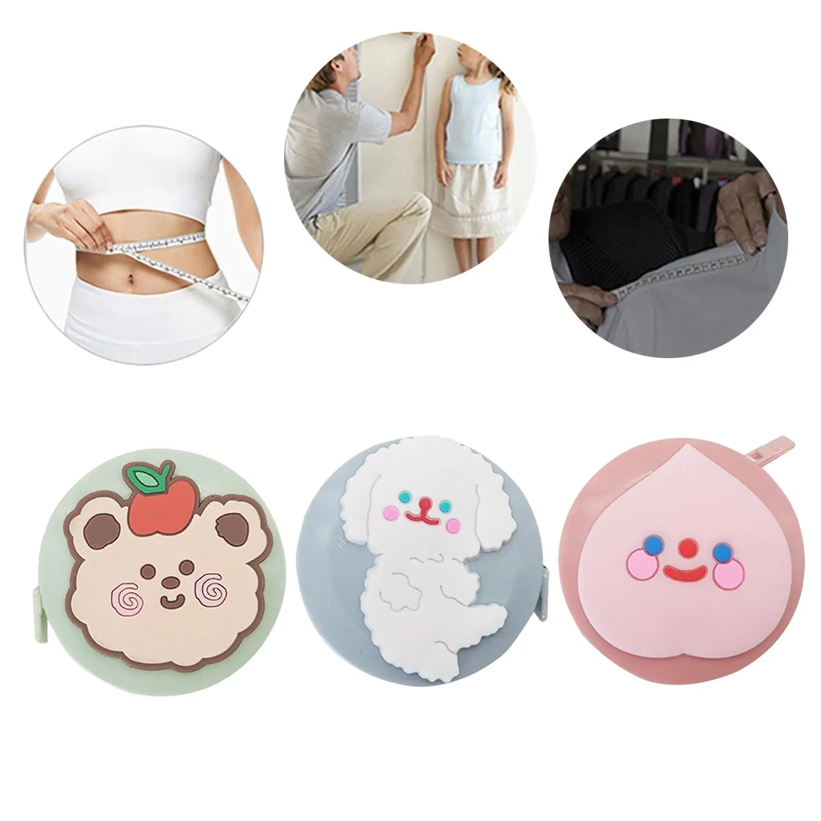 Compact Retractable Measuring Tape 60 Inch 150cm Soft Tape for Body Weight Loss Tracking Bust Waist Hip Sewing Tailoring