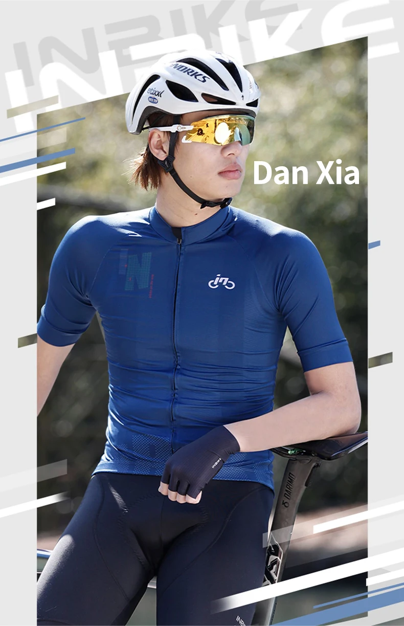 Inbike Man MTB Rad trikot Set atmungsaktive Rennrad hemden Shorts Kit Fahrrad Kurzarm Fahrrad bekleidung mit Gesäß taschen – Detail 2