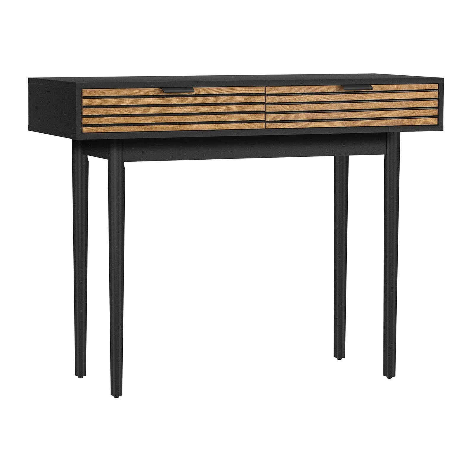 

2 Drawer Wooden Leg Desk Narrow Long Console Table for living room