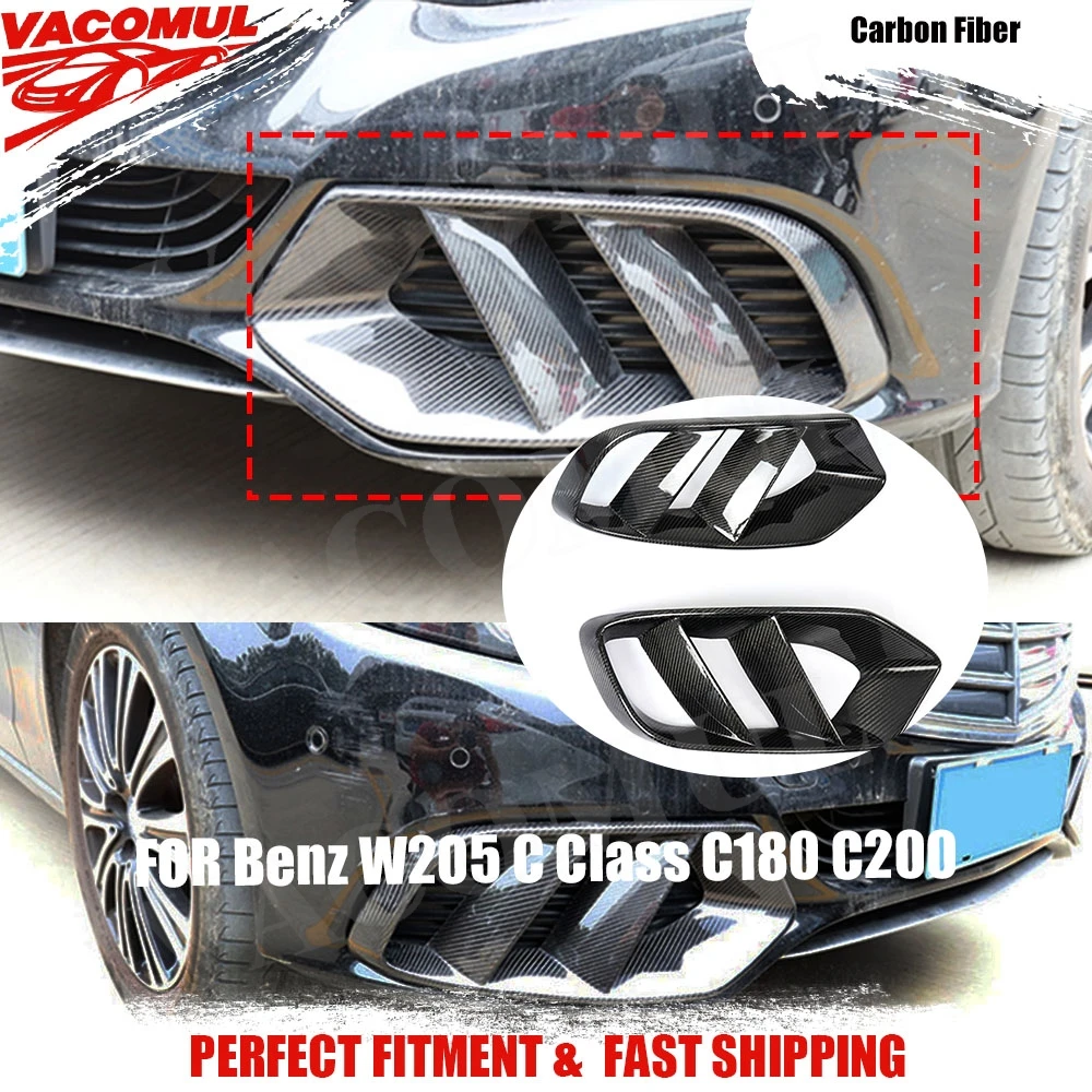 

Передний бампер из углеродного волокна VACOMUL, вентиляционное отверстие, накладка, сетчатая решетка для Mercedes Benz W205 C Class C180 C200 2015-2018 FRP