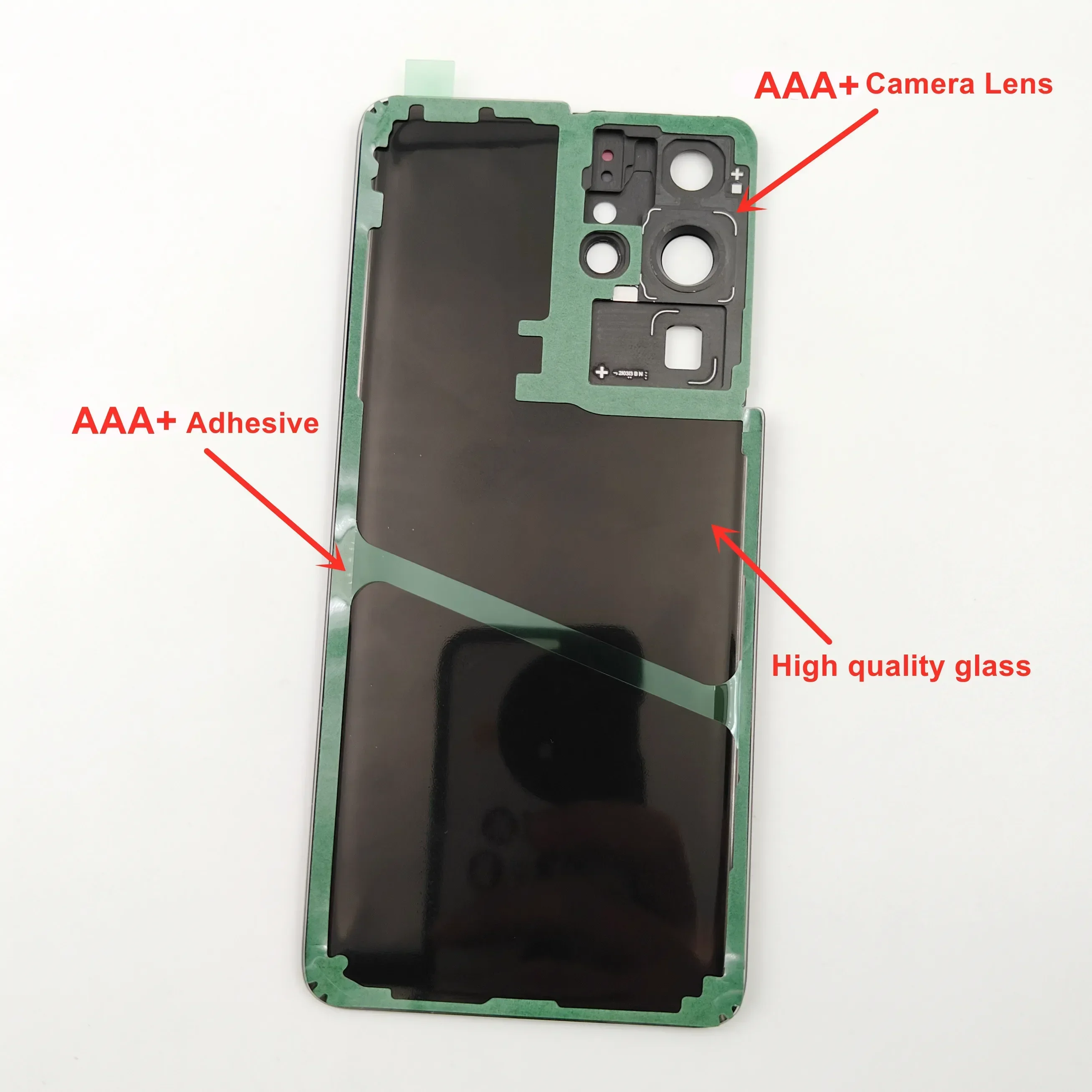 A+++ Glass Back Lid Door For Samsung Galaxy S21 Ultra 5G Hard Battery Cover Rear Housing Shell Case With Camera Lens Adhesive