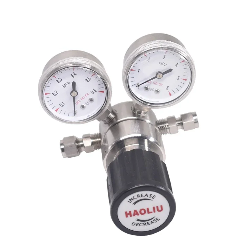 low pressure gas regulatorstainless steel helium He pressure reducing valve with gauge air pressure regulators