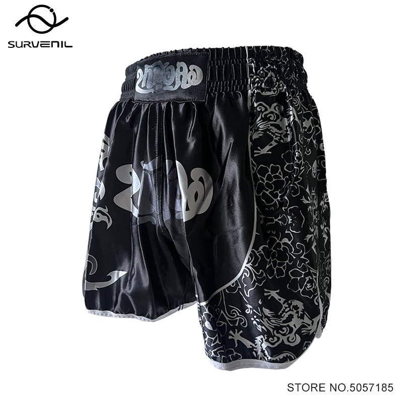 

Muay Thai Shorts Men Women Child Boxing Shorts Printing Grappling Cage Fighting MMA Training Pants Gym Adults Kickboxing Shorts