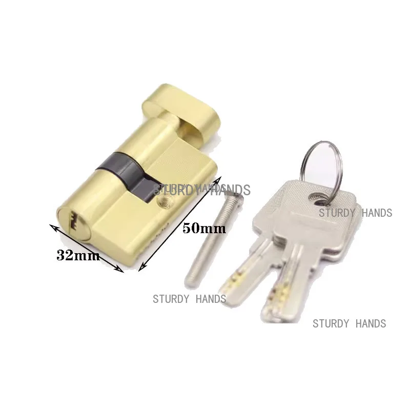 Aluminum Alloy Door with 3 Holes, Height 32MM, Length 50mm to 85mm, Anti-Theft Door Eccentric Lock Cylinder with Key Included image 2