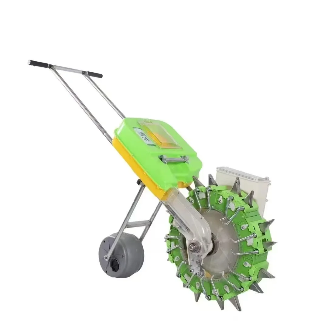 

Hand Push Agricultural Seeder Machine Home Use Mini Crop Corn Seeder & Transplanters Fertilizer Applicator Stainless Steel 1 Set