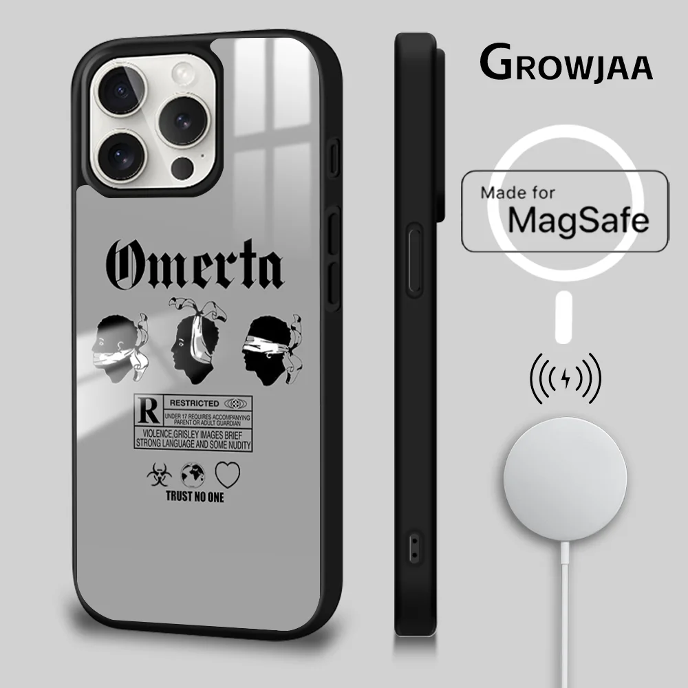 O-omerta-funda magnética para teléfono móvil, carcasa magnética inalámbrica con espejo Magsafe para iPhone 16, 15, 14, 13, 12, 11 Pro Max Plus Mini