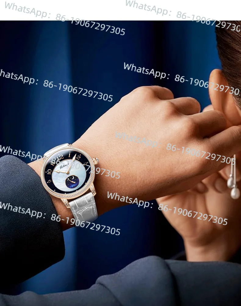 

Minimally Designed Meteor Water Temperament Mechanical Watch for Women, Authentic Mother of Pearl