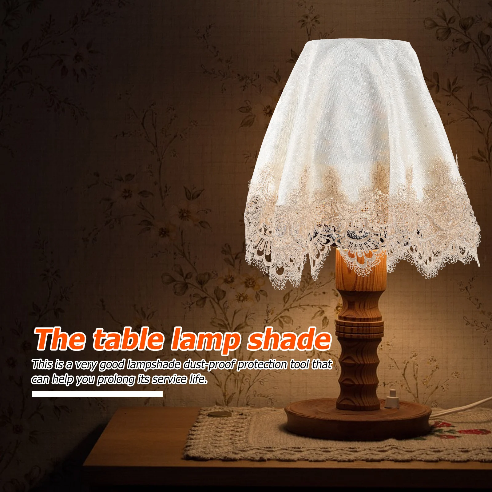 

Chic Lampshade Protector Lace Cover Table Light Shade Accessory Fade Resistant Unique Artistic Atmosphere Home Decoration