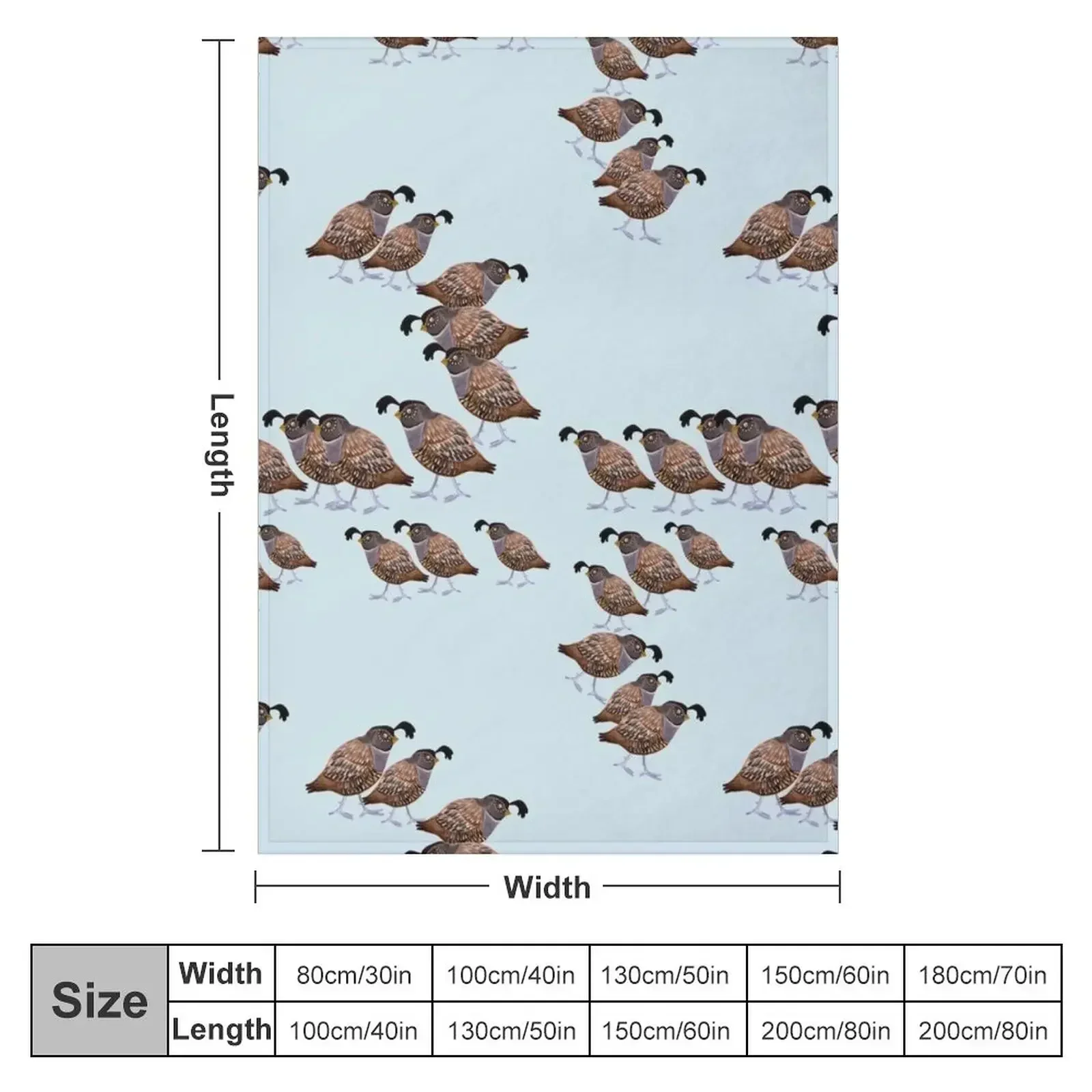 Queuing Quails Throw Blanket Thermal Summer Beddings Travel Beach Blankets