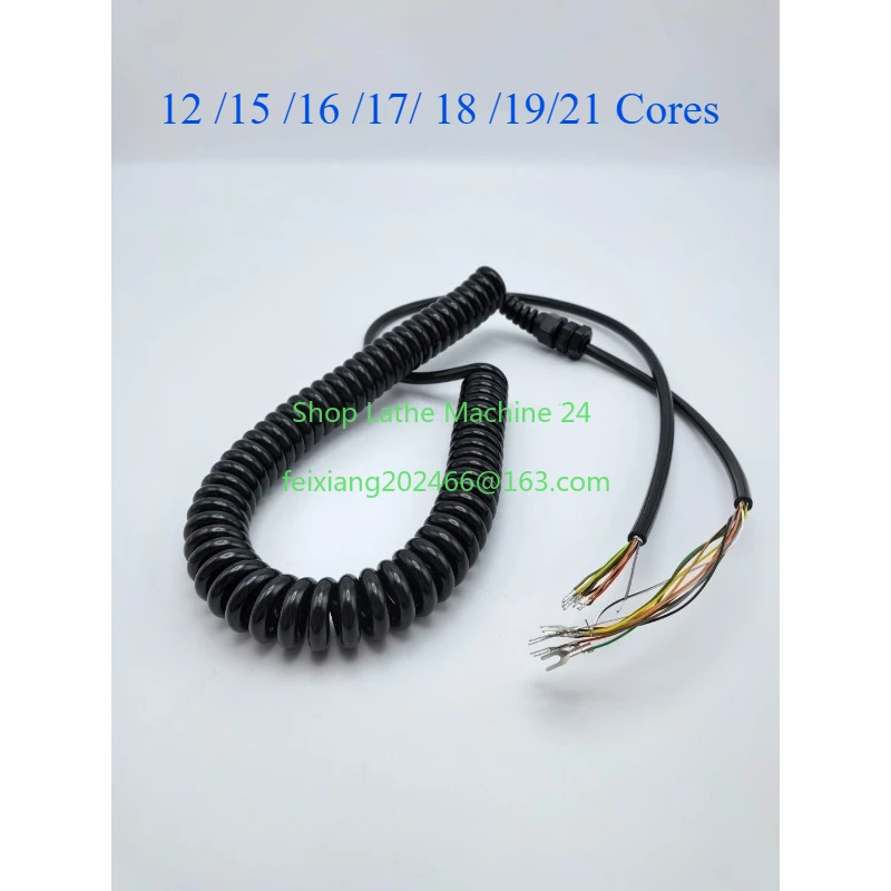 

12-21 Cores Spring Spiral Cable Coiled Cable for CNC Handheld Encoder MPG