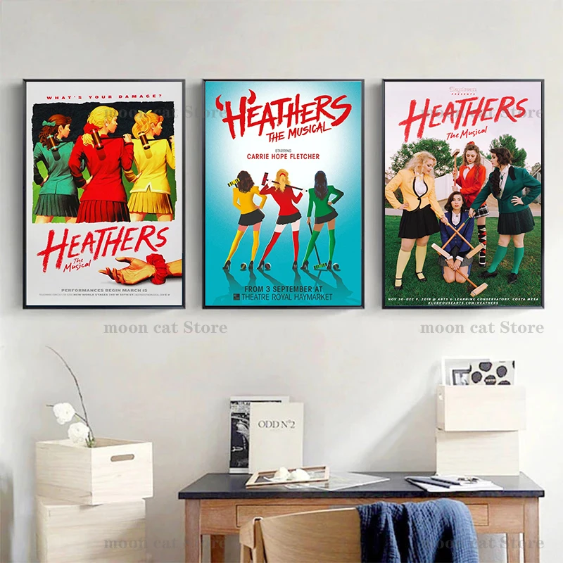 Classic Teenage Musical Heathers Poster Music Drama Canvas Painting HD Printed Wall Art Pictures Room Home Theater Decor Gift