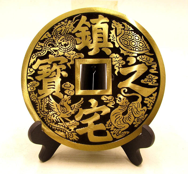 GOOD LUCK HOME Shop company business efficacious Mascot Money Drawing luck turns FENG SHUI brass Retro CHINA cash statue