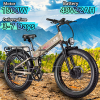 WALLKE X3 MAX Electric Bicycle 1500W Motor 48V22AH Samsung Battery Adult Electric Bike 26-inch Fat Tire Mountain Riding E-bike
