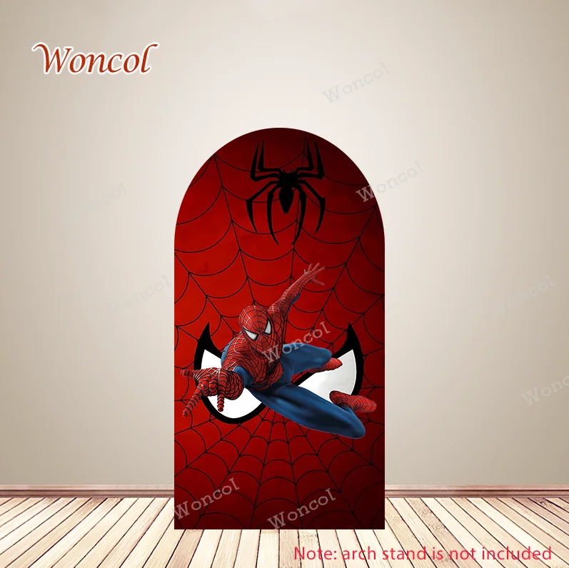 Spider Man Arch Backdrop Spider web Spider Backdrop Spiderman  Birthday Double-Sided Arch Cover Superhero Birthday Party Prop