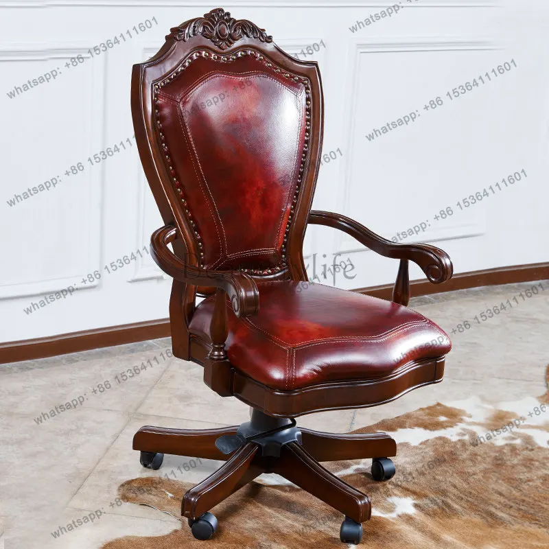 

yj57 American book chair desk swivel chair leather rotatable