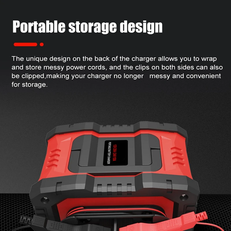 Портативное автомобильное зарядное устройство высокой мощности 20А для зарядки аккумулятора с вилкой европейского стандарта