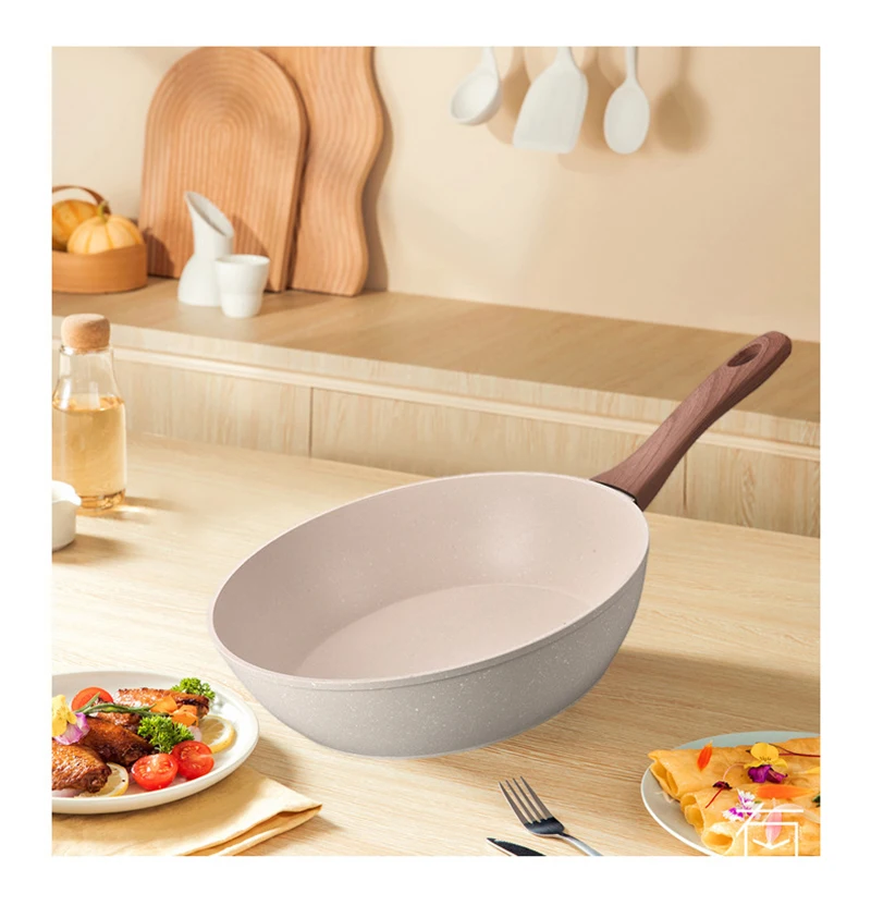 (20/24/26 cm) Nonstick Frying Pan Skillet Healthy Non Toxic Chef Pan Induction Compatible Egg Pan with Heat Resistant Handle