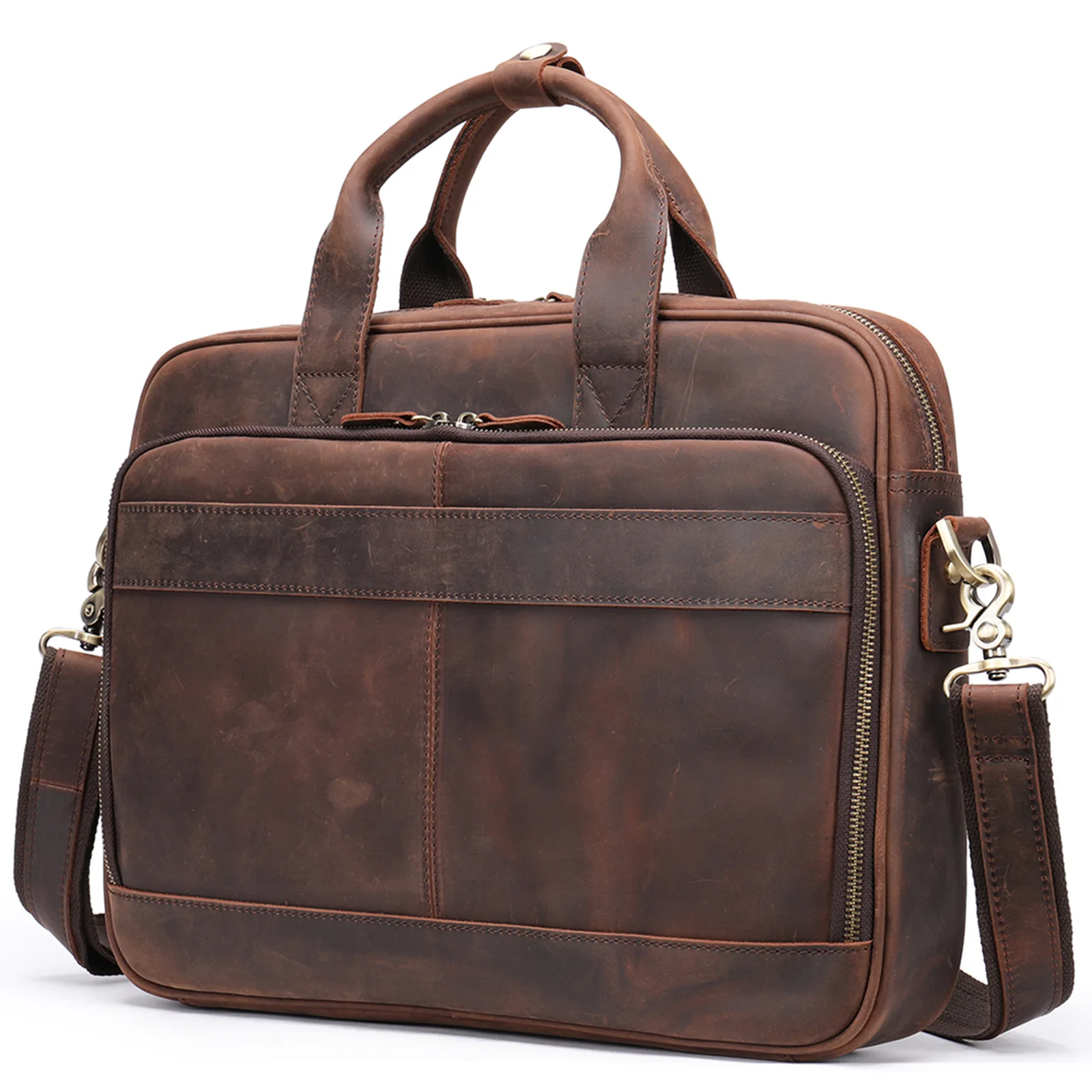 Men's Leather Bag Office Messenger Briefcase Man Genuine Leather 15.6"Laptop Bags Male Handbags Crossbody 14 Computer Bag