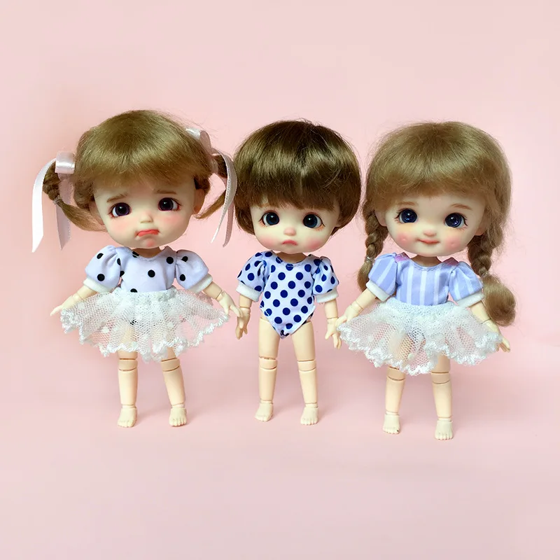 New Cute Ob11 Bjd Dolls Mesh Skirt Doll Swimsuit Set Clothes For Ob11,Obitsu 11,Molly, Gsc,1/12 Bjd Doll