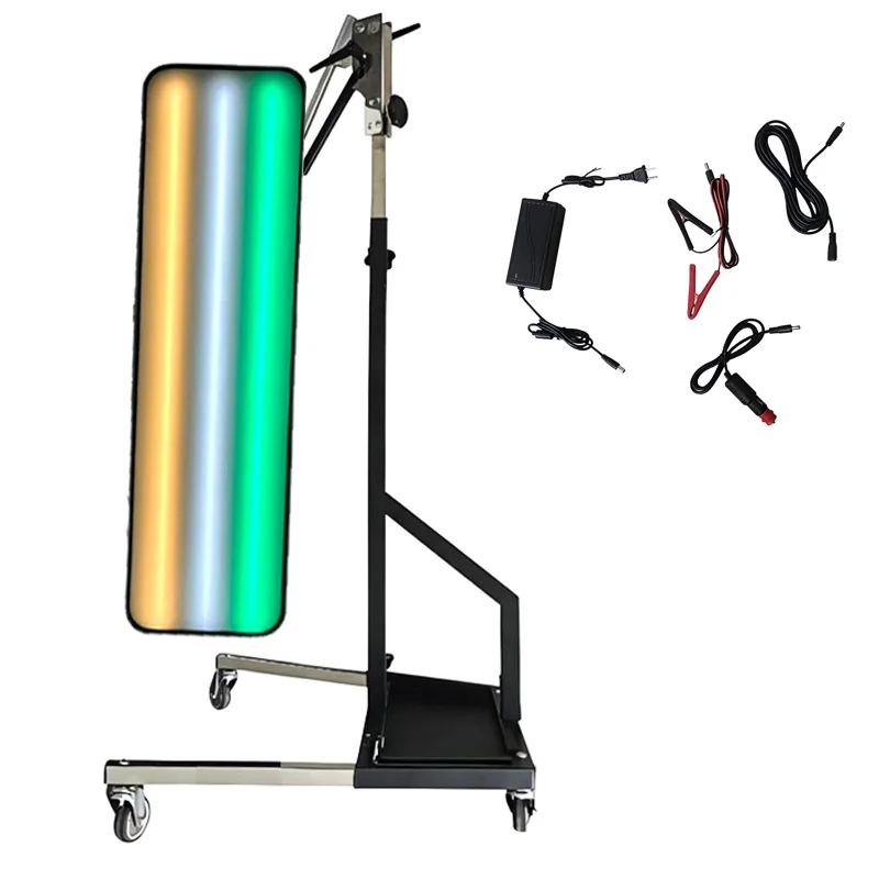 9LED PDR Dent Reflector Board Mobile Wheel Stand 115cm Adjustable Dual Power Car Dent Repair Inspection Light 1