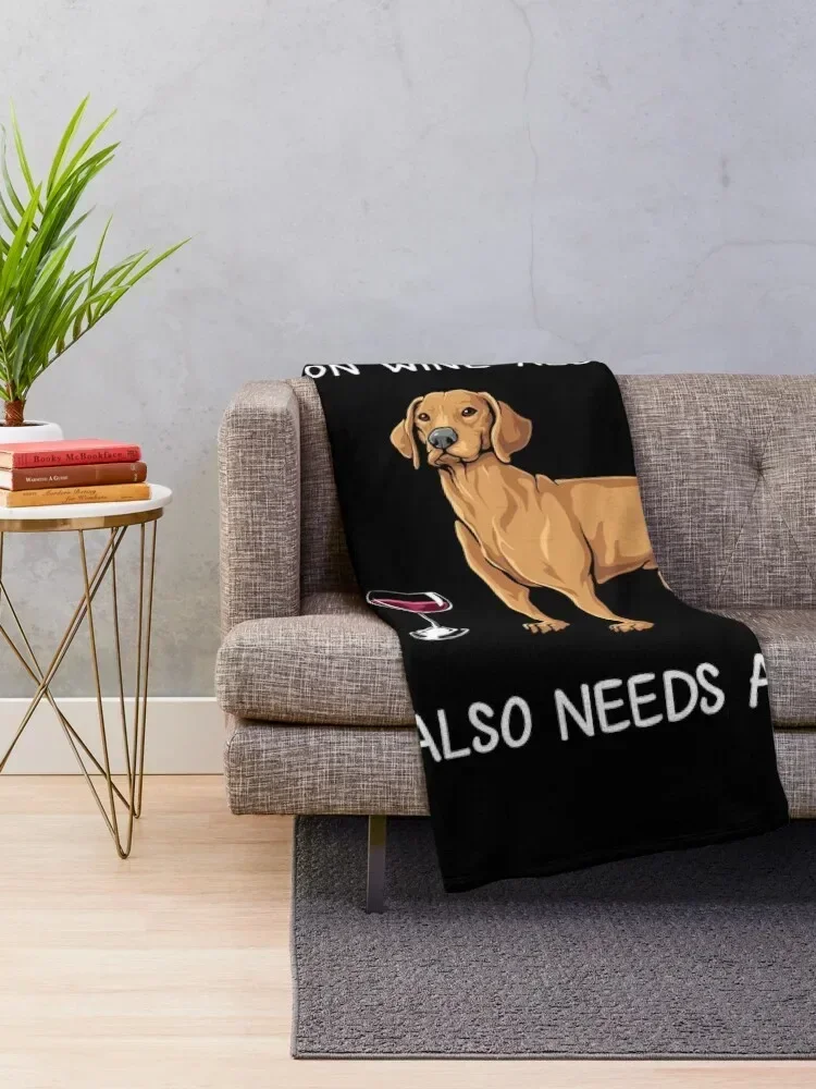 Vizsla and wine Funny dog Throw Blanket heavy to sleep Luxury St fluffy Sleeping Bag Camping Blankets