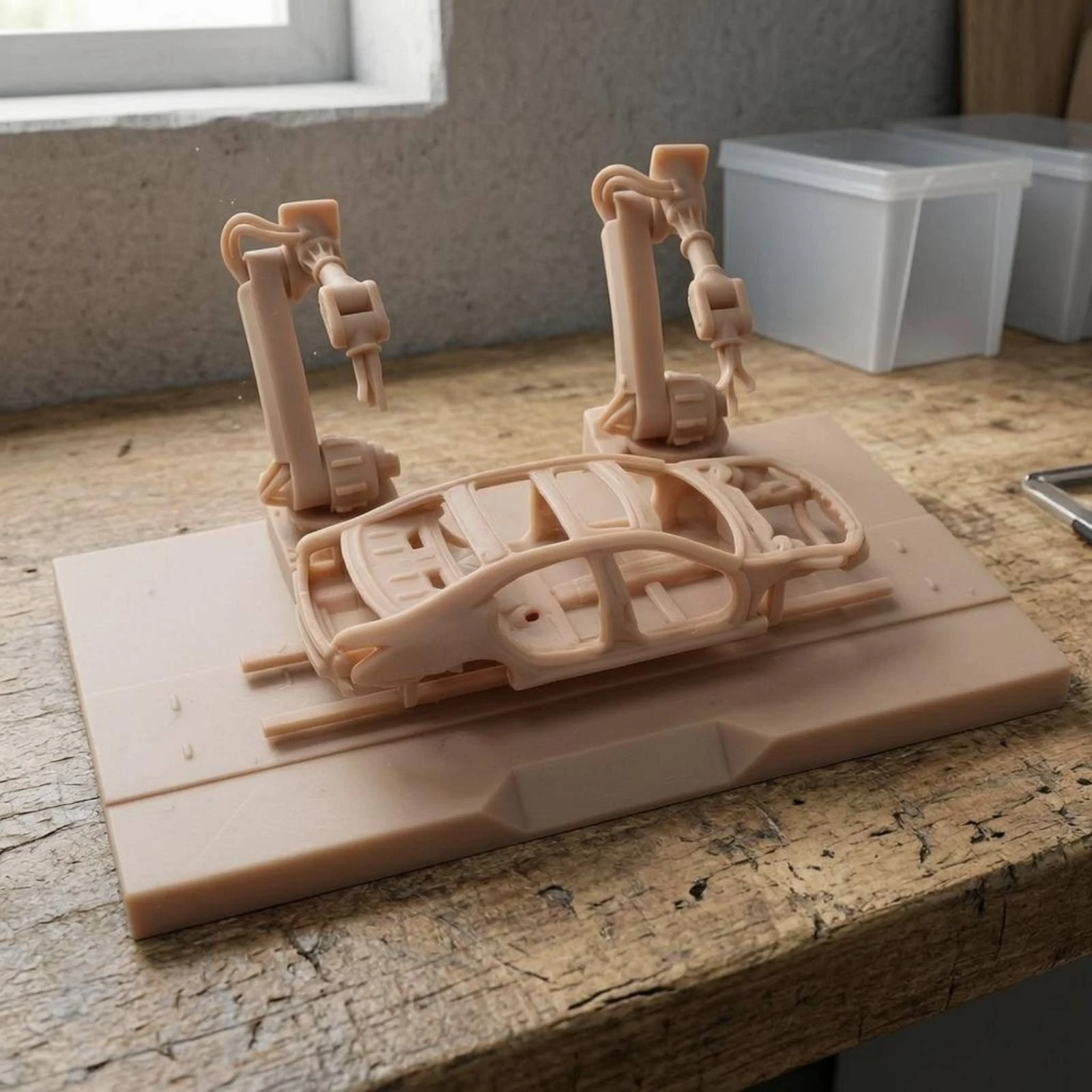 

Automotive Production Line Model 1:64 Scale Robot Arm Model Factory Display Scene Articulated Display Piece Exposed Framework