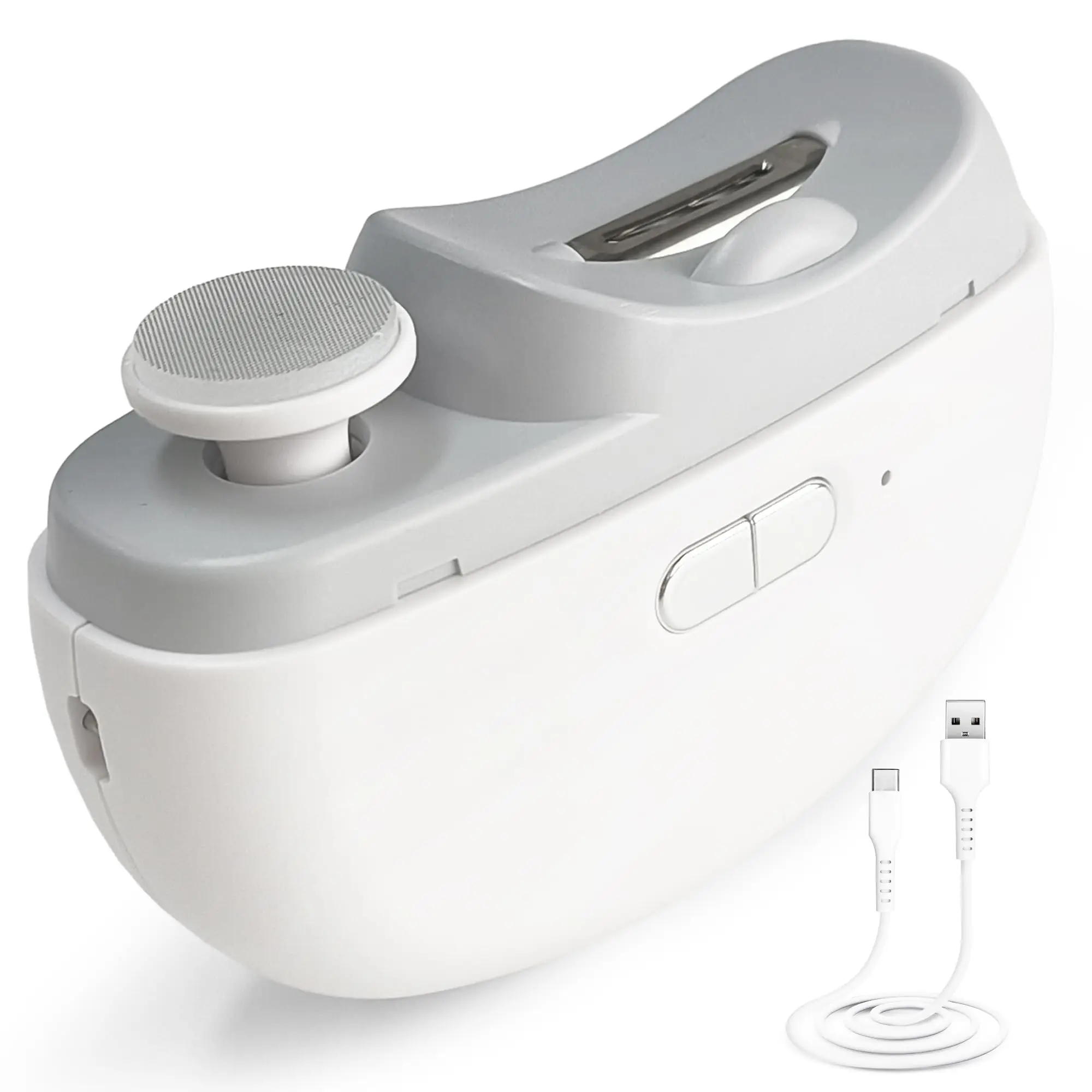 Elektrische automatische nagelknipper - 2 in 1 automatische vingernagelsnijder en polijstschuurmachine voor baby's, senioren en volwassenen, USB oplaadbaar