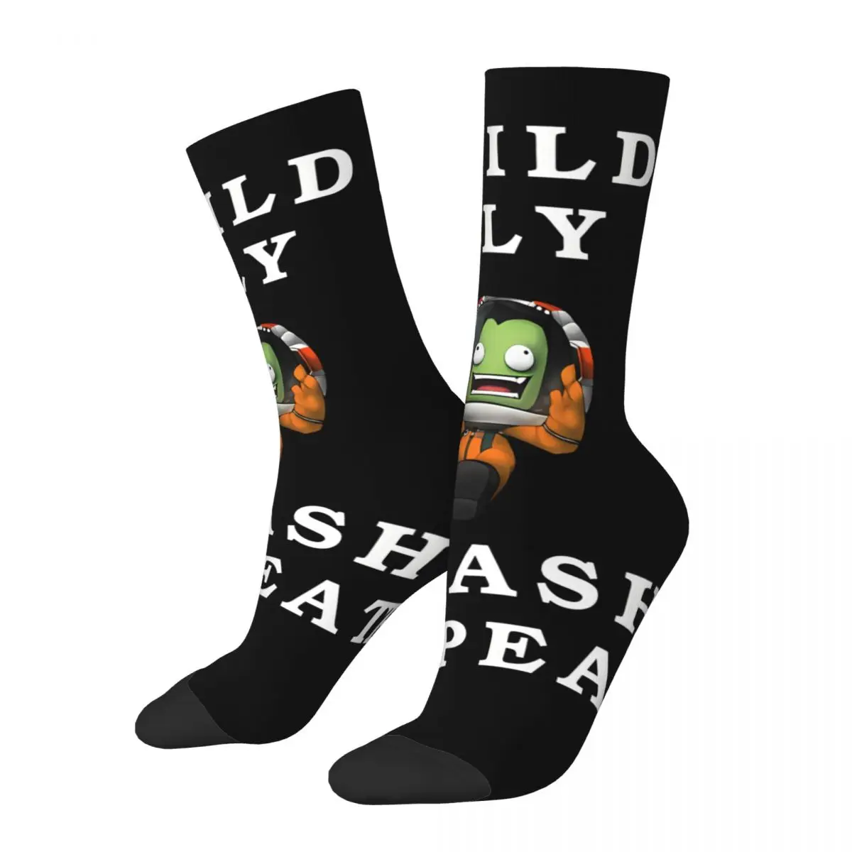 Hip Hop Retro Build Fly Crash Crazy Men's compression Socks Unisex Kerbal Space Program Game Harajuku Seamless Printed Funny