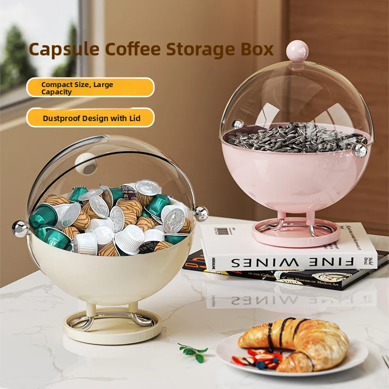 

Creative Office Desktop Capsule Coffee Storage Box Sna Candy Jar Tea Break Room Coffee Liquid Tea Bag Display Tray