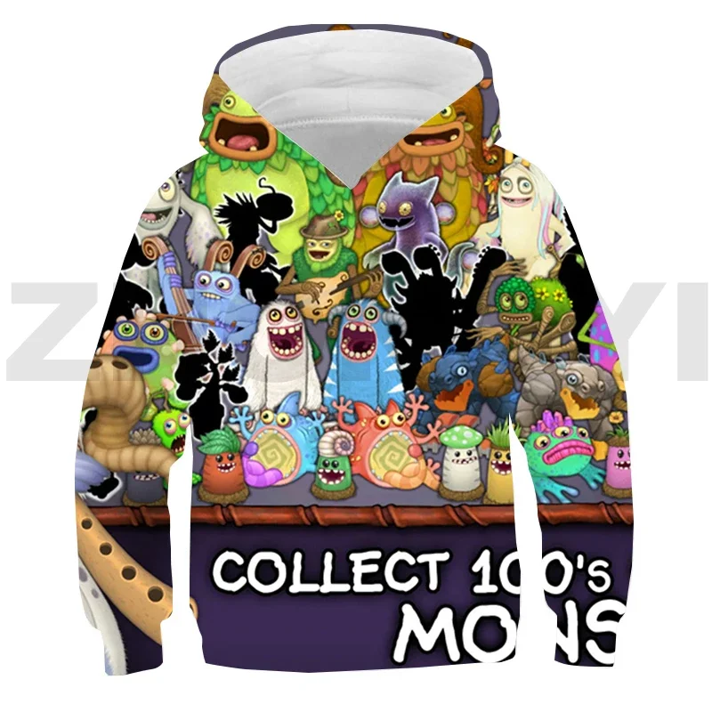 New My Singing Monsters Pullover Kids Hoodie Teenager Pull Streetwear Children 3D Anime Oversized Sweatshirt Clothes Harajuku