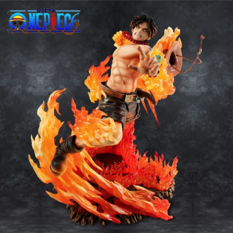 26cm One Piece Ace Anime Figrue Max  Portecas D. Ace Model Statue Quadratic Collection Decoration Anime Character Giftin Stock