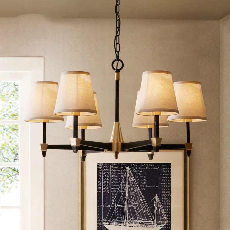 

Американская люстра для гостиной, ретро-зал, столовая, спальня, светодиодный подвесной светильник, настенный светильник, лампы для украшения интерьера