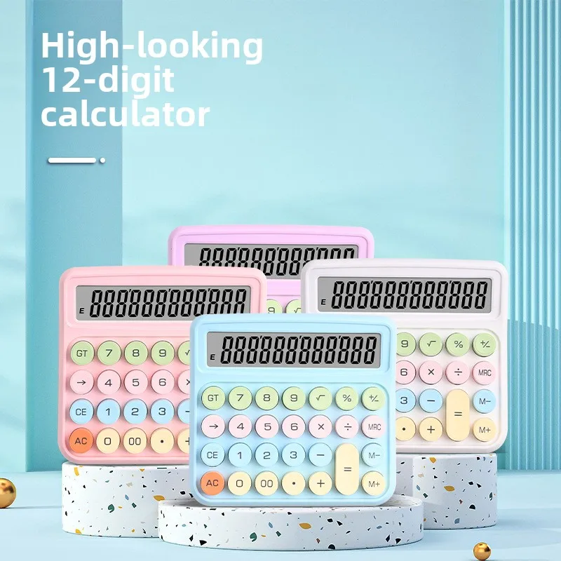 

Space-saving Desktop Calculator Calculator High-accuracy Sensors Streamlined 12-digit Calculator Lcd Display Mechanical Key