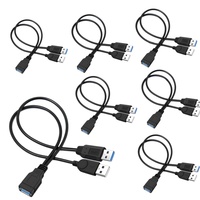1/2/3PCS Y computer one point two data power cable Cable USB Double Splitter Cable Female to USB 2.0 Male Power Extension Cable
