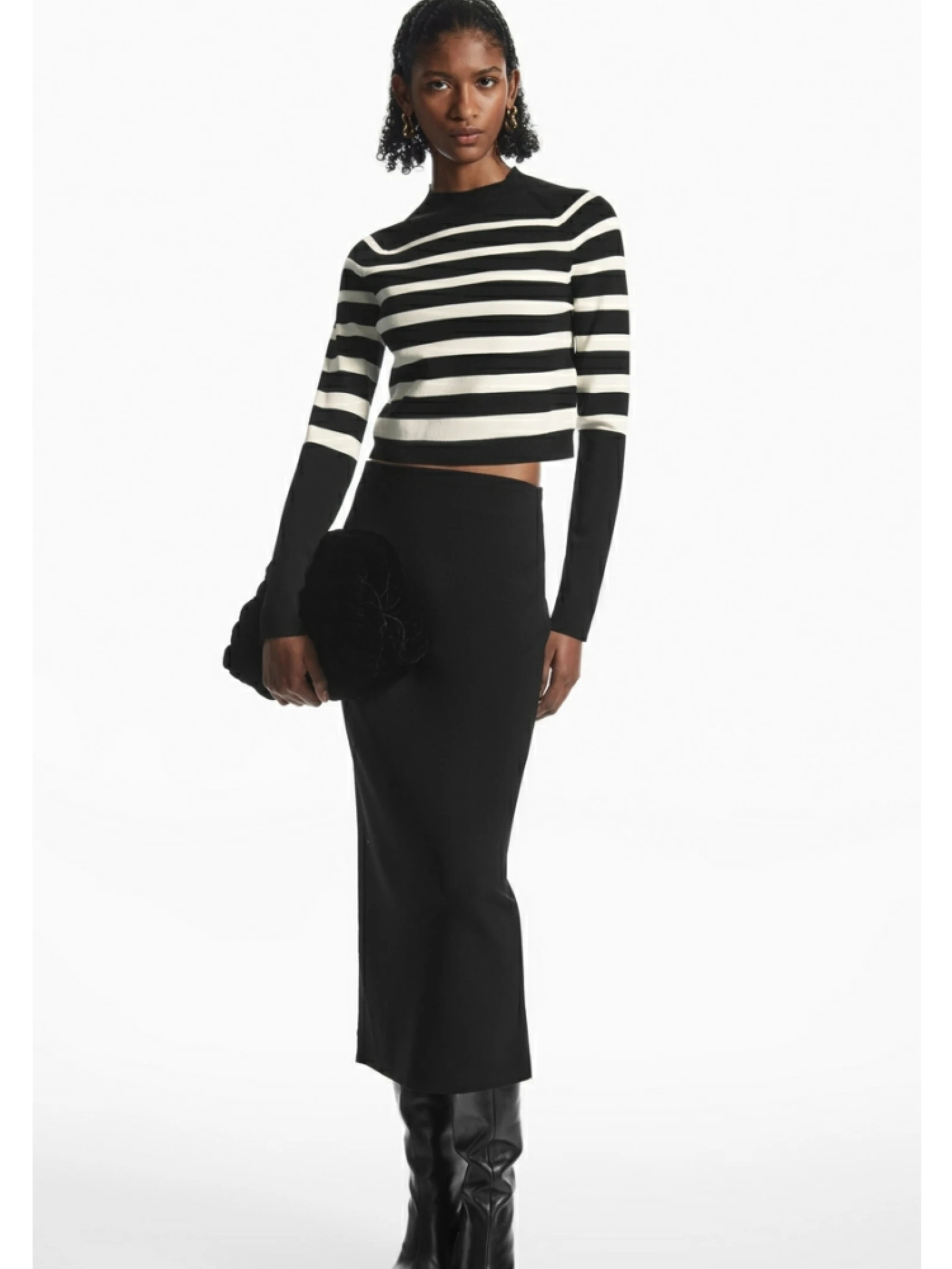 

Ethereal MD 2025 cos autumn new style of Ladies' casual fashion Short stretch knitted suit